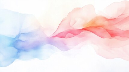 A colorful, flowing line of paint with a blue and red hue