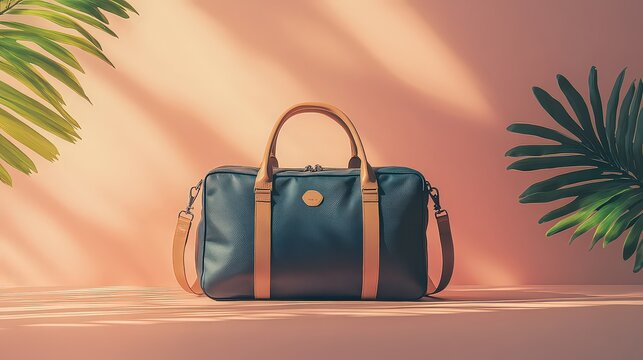  travel bag set against a plain backdrop, with ample space around it for adding travel tips, product features, or customized content related to travel needs.