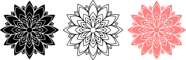 Fototapeta premium Modern floral White Black and light Pink mandala design