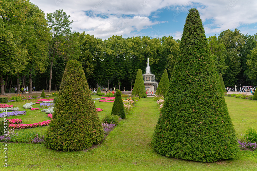 Wall mural historical and tourist summer park in peterhof