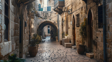 narrow street in the town