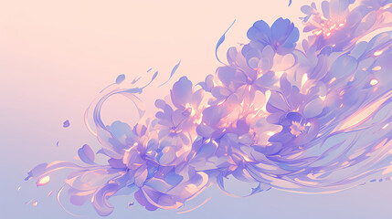 Ethereal floral composition in pastel hues