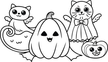 Ghosts with Cat Vector, Cute Halloween Ghosts Vector, Cat Lover Ghost Vector, Halloween Cat Mom Vector, Spooky Season Cats Vector, Cat Person Vector, Spooky Vibe