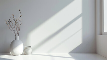 Clean white background, minimal and pristine