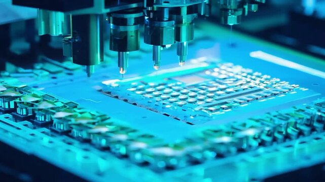 Innovative technology in a semiconductor manufacturing facility showcasing automated assembly and precision engineering processes