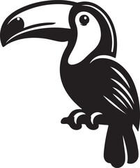 Toucan icon silhouette vector art illustration