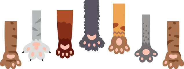 Cute pet paw collection. Cat animal symbol