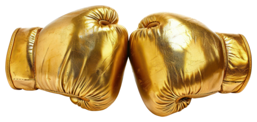 PNG Golden boxing gloves isolated background