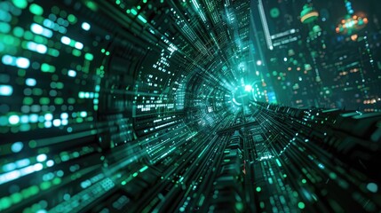 Obraz premium Digital Tunnel of Lights