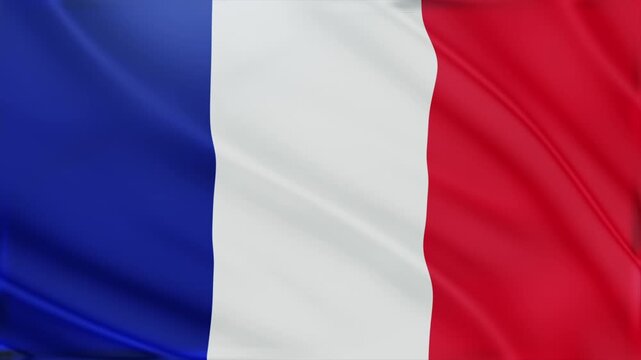France flag waving 4k video