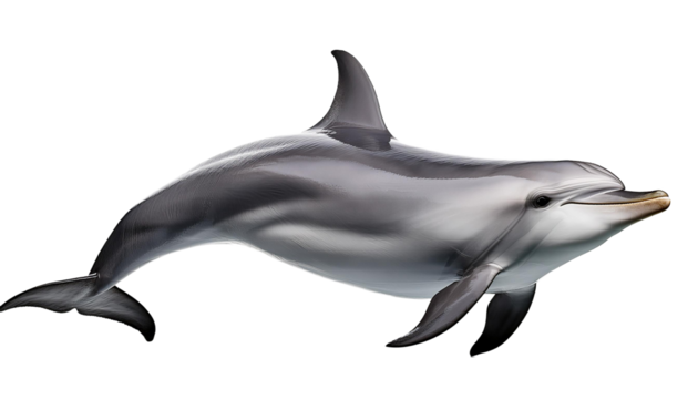 Playful dolphin isolated on transparency background