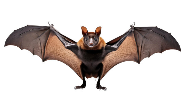 bat with wings spread, brown and black clip art preview