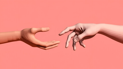 Reaching Out: Two Hands - A Minimalist Illustration of Connection