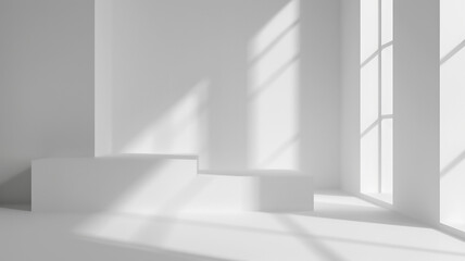 Fototapeta premium Modern classical style white hall with luxury arch door background illustration