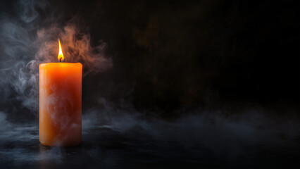 Burning Candle in the Dark