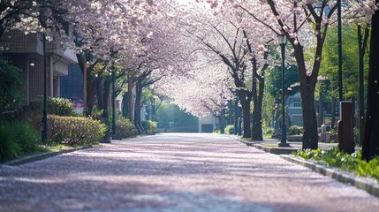 Obraz premium Cherry Blossoms Pathway