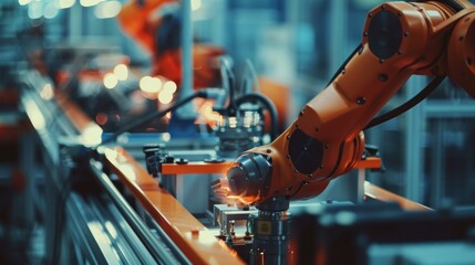Industrial Robot Arm in Action
