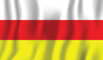 Realistic South Ossetia national flag perfect color, scale, and proportion. 