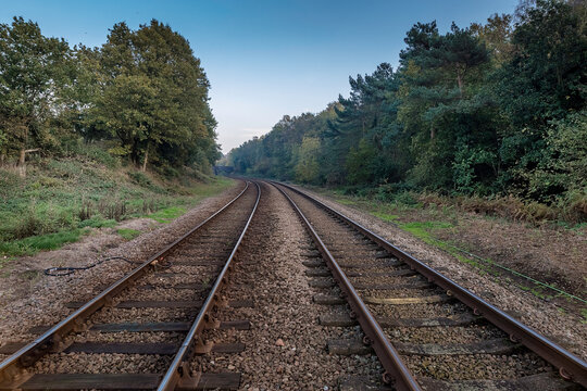 Railway tracks leading into the distance