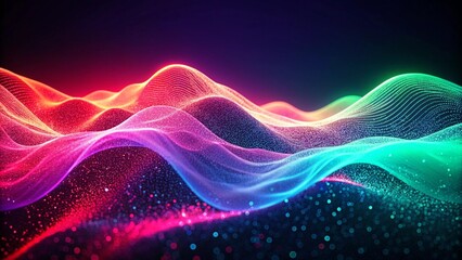 Colorful Abstract Light Wave Background with Particle Mesh