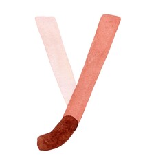 Artistic watercolor lowercase letter 'y' in soft pastel hues. Crafted with organic strokes, this design is perfect for creative branding, educational tools, or bespoke typography projects
