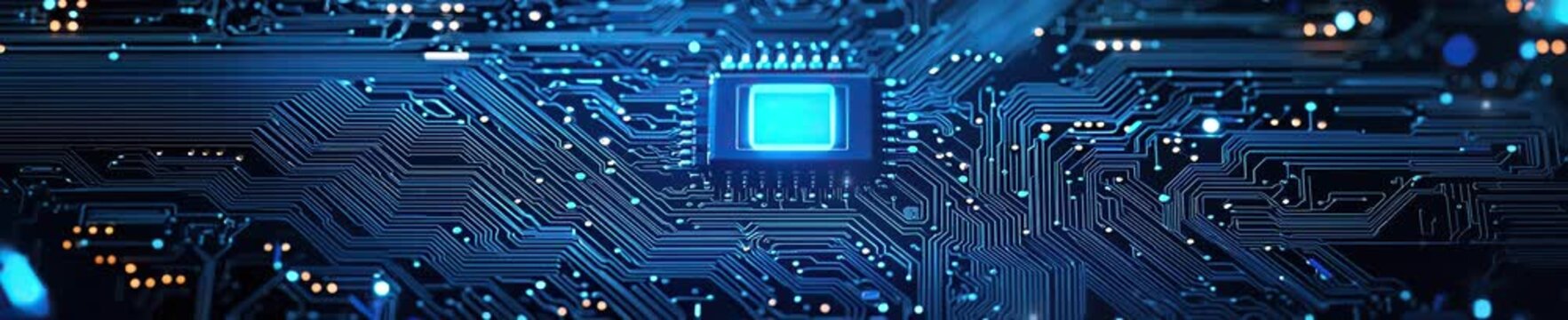 electronic circuit board blue tech background	
