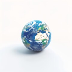 Fototapeta premium A 3D representation of Earth showcasing its landmasses and oceans.