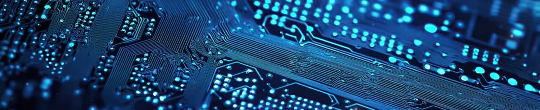 electronic circuit board blue tech background	
