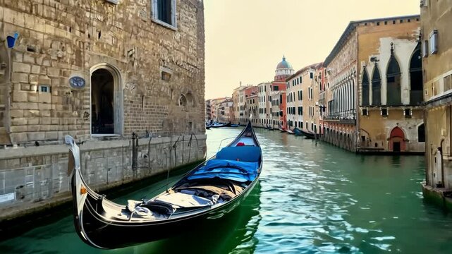 Exploring the serene canals of Venice with a gondola ride during golden hour