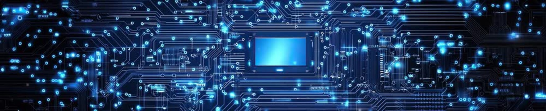 electronic circuit board blue tech background	
