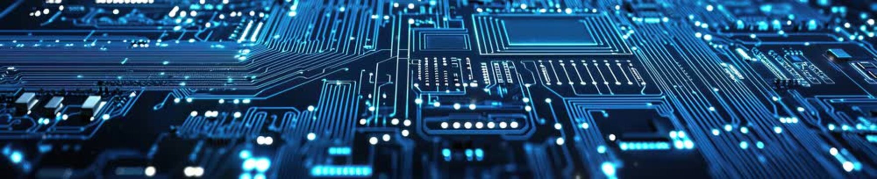 electronic circuit board blue tech background	
