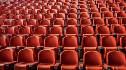 Naklejka premium Empty Red Seats in a Stadium
