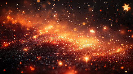 Fototapeta premium Shimmering gold particles in a magical scene