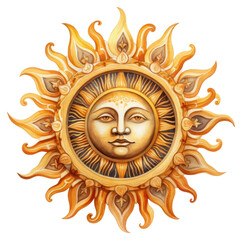 PNG Radiant sun face illustration