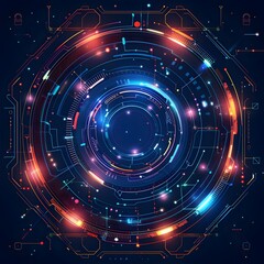 Obraz premium Futuristic Digital Frame with Glowing Tech Elements for Tech Themed Projects