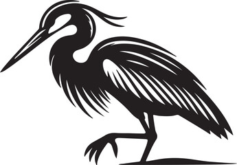 Heron icon silhouette vector art illustration