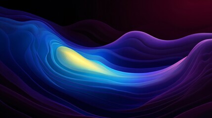 A vibrant abstract wave design featuring flowing colors in shades of blue and yellow.