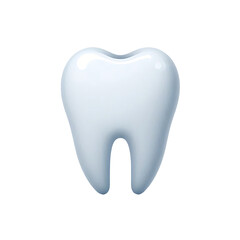3D illustration of a single white tooth isolated on transparent background. Dental care and oral hygiene concept. Design for medical poster, banner, and print.