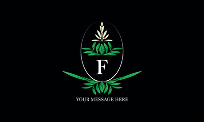 Elegant royal heraldic initial F logo. Business monogram crest, sign, emblem, identification for restaurant, royalty, boutique, hotel.
