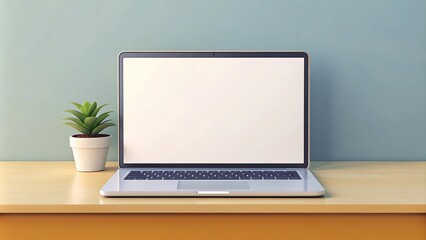 Fototapeta premium Blank screen laptop mock-up background