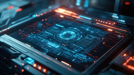 Fototapeta premium Futuristic Interface Design with Glowing Lines