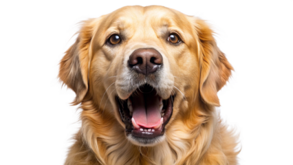 Whining golden retriever mouth open transparent background png