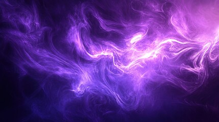 Obraz premium Abstract purple and pink nebula clouds dance across a dark expanse, evoking cosmic energy and ethereal beauty. 