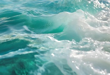 Fototapeta premium Crystal Clear Ocean Water with White Foam: Tropical Beach Paradise