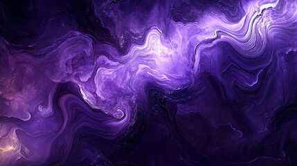 Fototapeta premium Cosmic Violet Swirls: An abstract digital art piece featuring swirling, ethereal patterns of violet, purple, and white, evoking the depths of space.