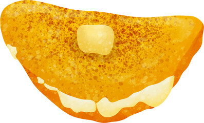 Venezuelan food Cachapa isolated on white background