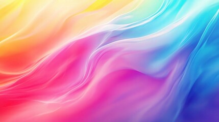 Obraz premium Chromatic Rhapsody: A symphony of vibrant colors dance and blend seamlessly in this abstract digital art piece. 