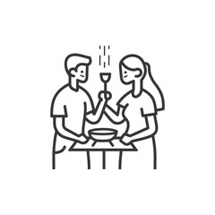 Couple Cooking Together in Kitchen with Utensils