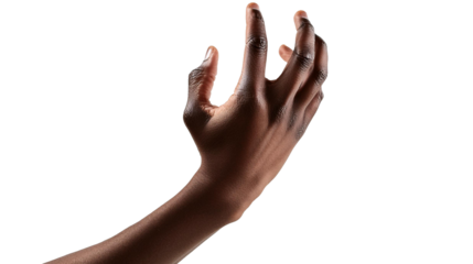 Black Hand Reaching Out, Isolated Transparent PNG, Graphic Resource	