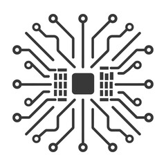 Fototapeta premium Circuit Board with Integrated Chip and Multiple Connections